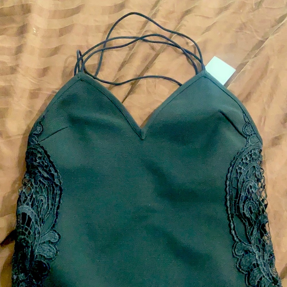NWT- Black Party Dress- Crotchet Sides